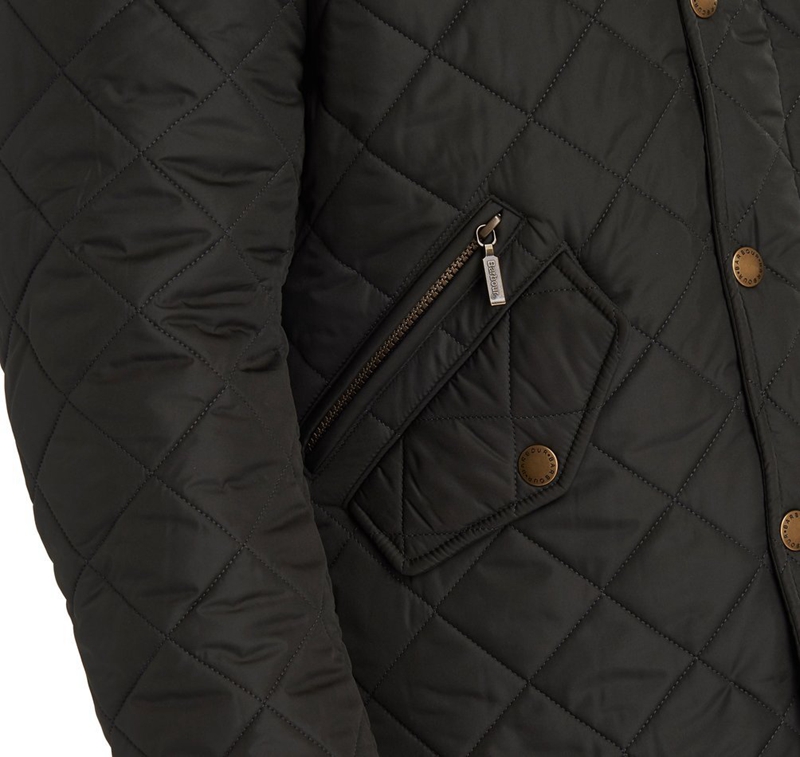 Men's Barbour Powell Quilted Jackets Olive | MXIS-96350