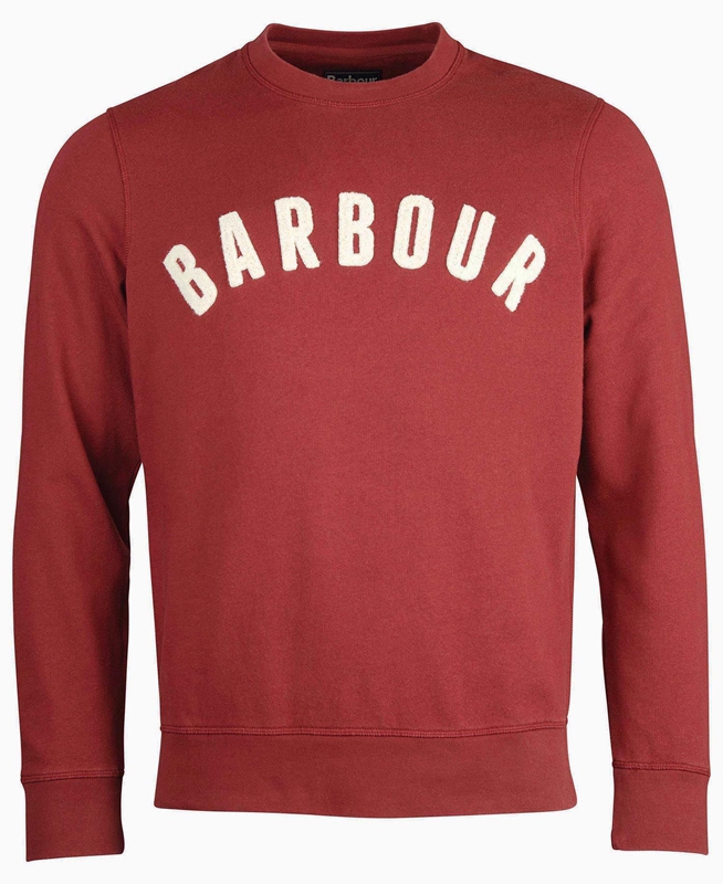 Men's Barbour Prep Logo Crew Sweatshirts Red | FGXO-43029