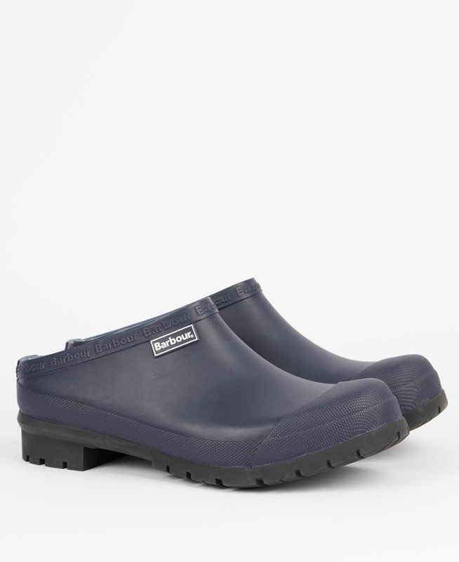 Men's Barbour Quinn Clogs Navy | YRFX-25961