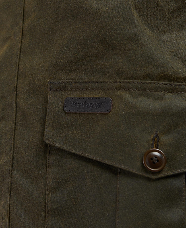 Men's Barbour Sheldon Waxed Jackets Olive | BTYG-06941