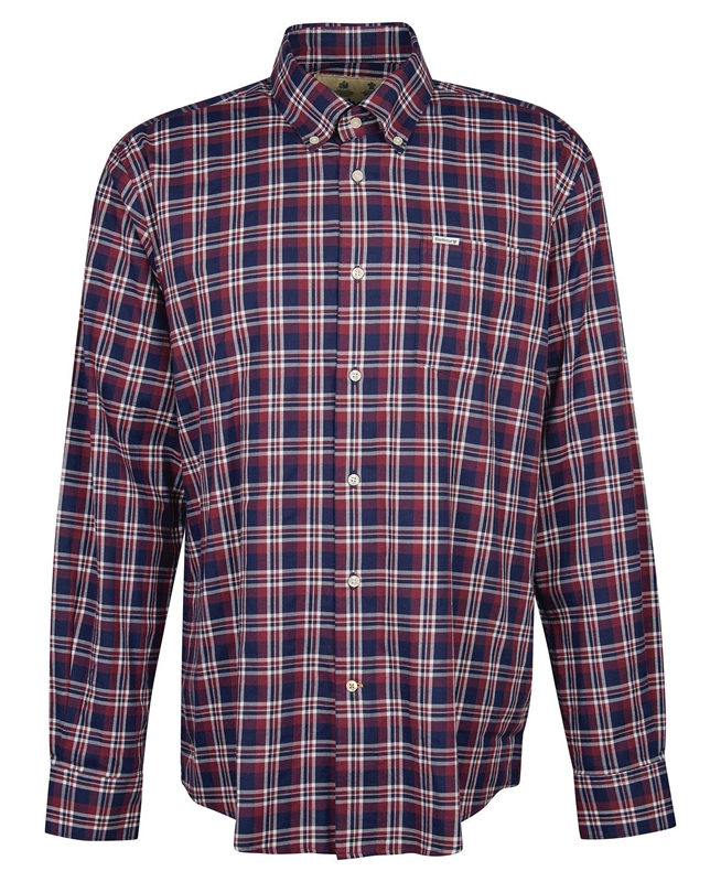 Men's Barbour Turville Regular Fit Shirts Blue | QAZH-57261