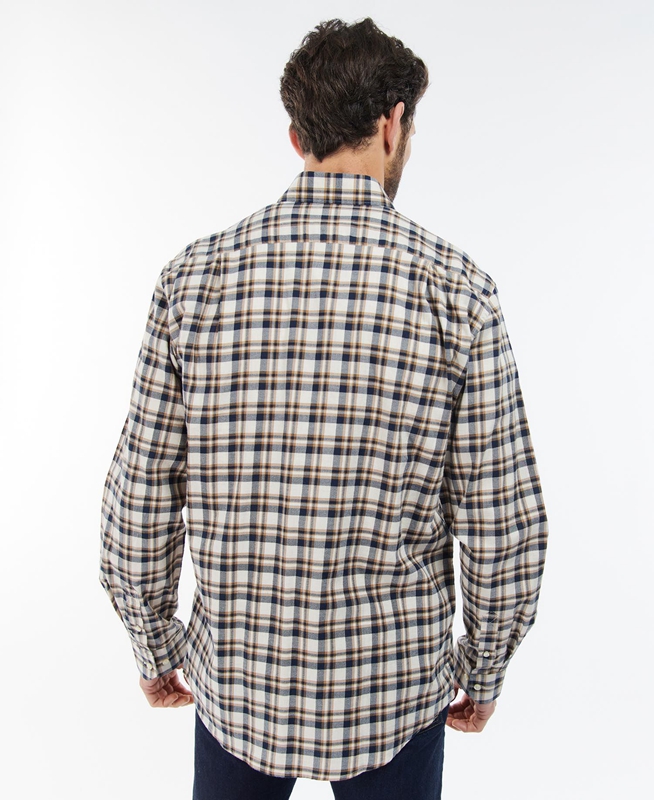 Men's Barbour Turville Regular Fit Shirts Beige | ZWOF-10987