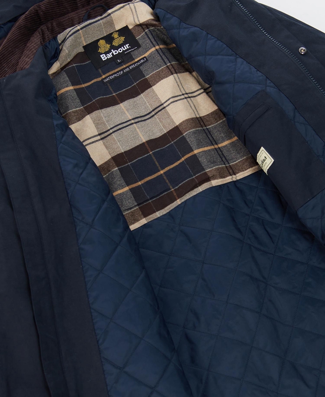 Men's Barbour Wallace Waterproof Jackets Navy | BUTK-49816