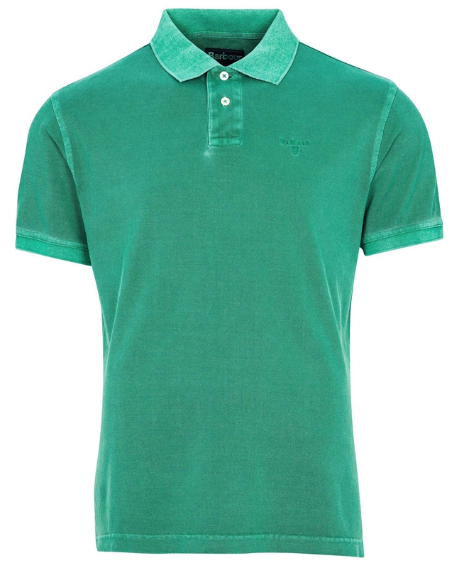 Men's Barbour Washed Sports Polo shirts Green | BIWL-41890