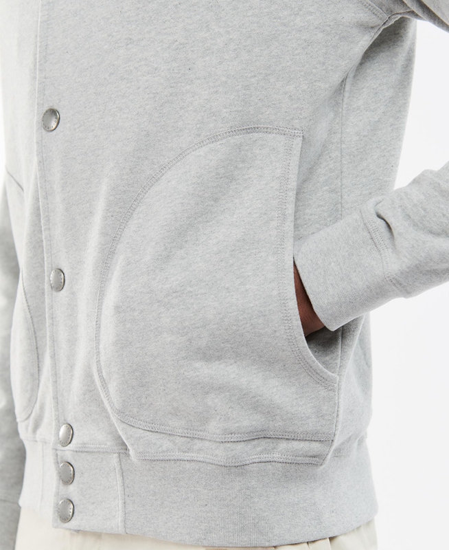Men's Barbour Whitewell Button Thru Sweatshirts Grey | KBTC-51283