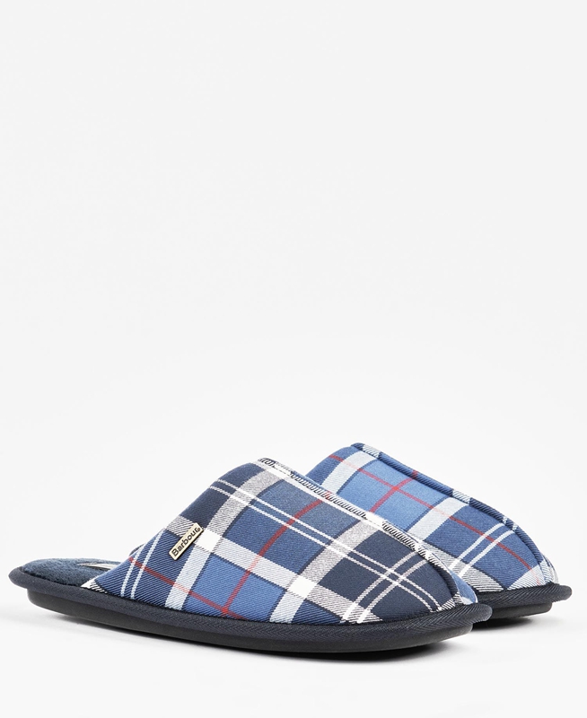 Men's Barbour Young Slippers Blue | PRDL-08451