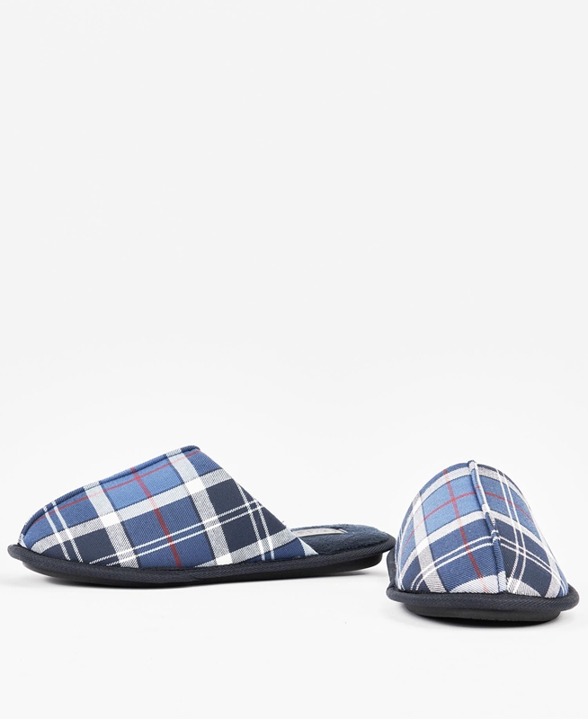 Men's Barbour Young Slippers Blue | PRDL-08451