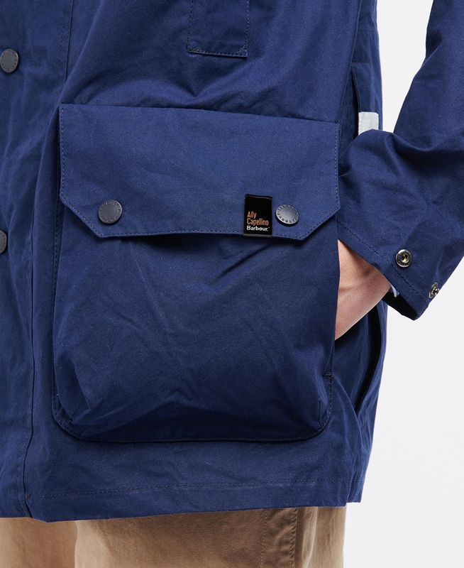 Men's Barbour x Ally Capellino Back Casual Jackets Navy | JSEB-41035