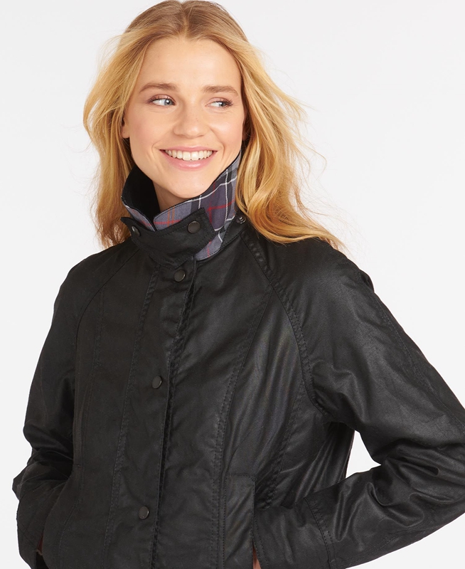 Women's Barbour Beadnell® Waxed Jackets Black | EHCY-10342