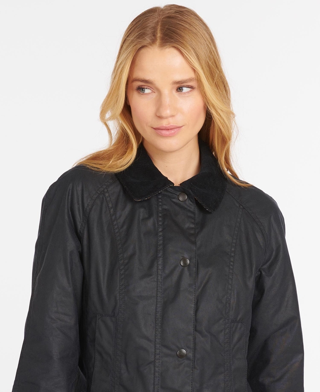 Women's Barbour Beadnell® Waxed Jackets Navy | MOAP-84620
