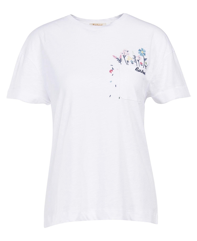 Women's Barbour Evergreen T Shirts White | WFRP-87263