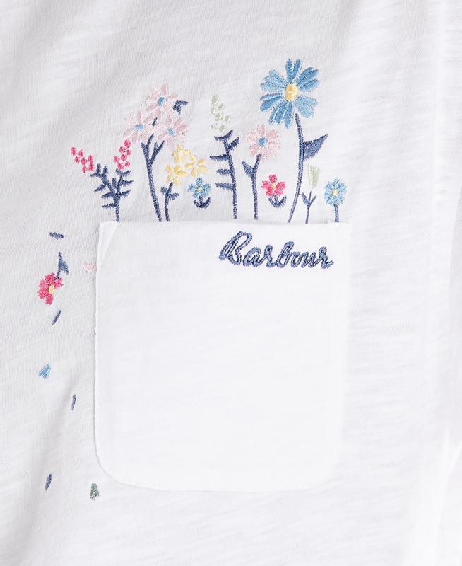 Women's Barbour Evergreen T Shirts White | WFRP-87263