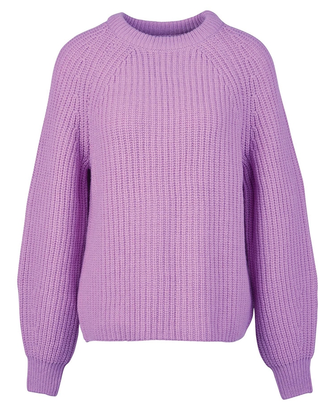 Women's Barbour Hartley Knit Sweaters Purple | VTXE-95413