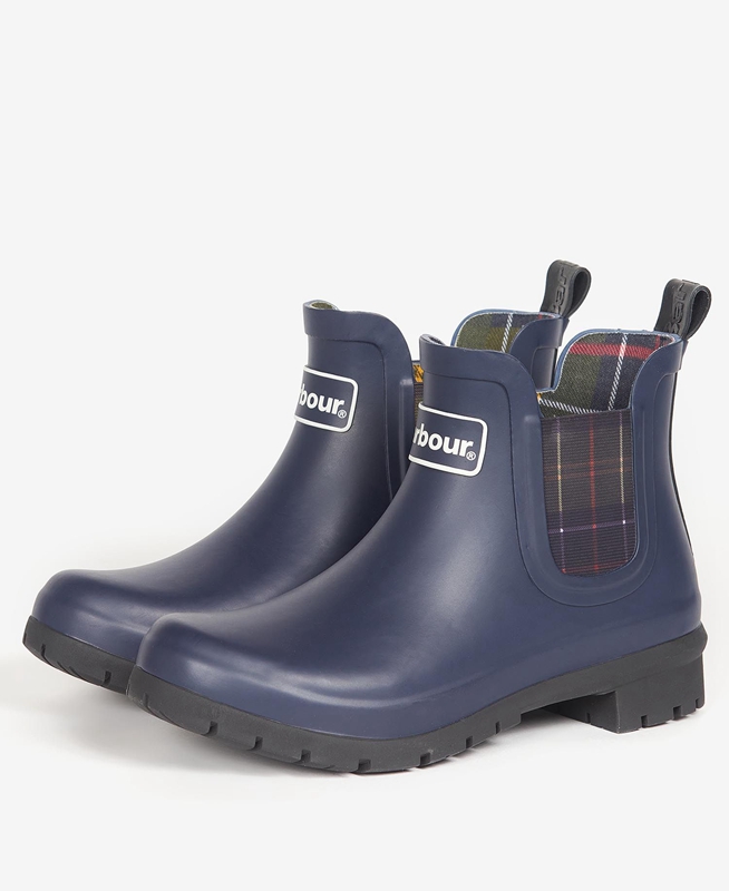 Women's Barbour Kingham Boots Navy | BLAM-43702