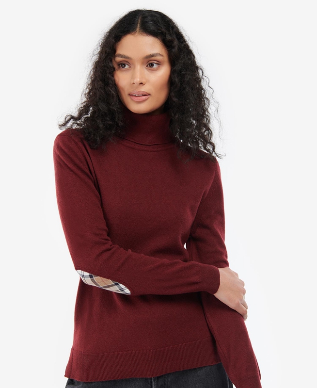 Women\'s Barbour Pendle Roll-Neck Sweaters Red | BAYR-09186