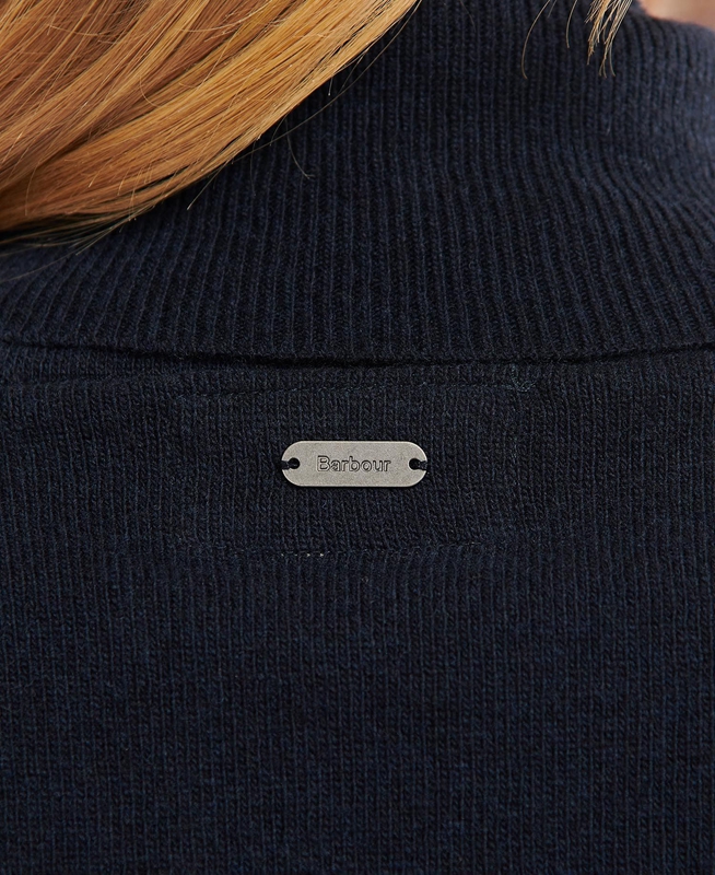 Women's Barbour Pendle Roll-Neck Sweaters Navy | FBRT-69710
