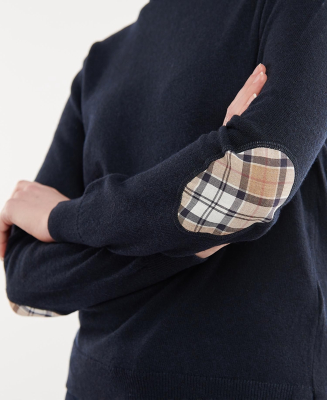 Women's Barbour Pendle Roll-Neck Sweaters Navy | FBRT-69710