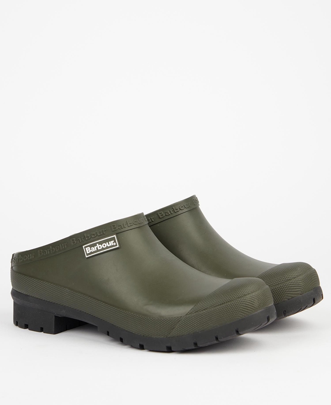 Women's Barbour Quinn Clogs Olive | CESD-43712