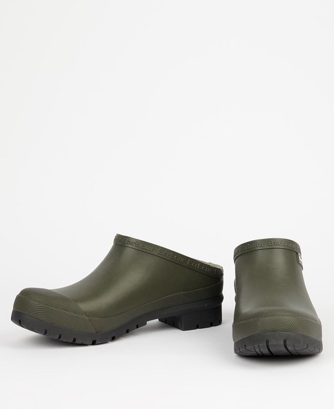 Women's Barbour Quinn Clogs Olive | CESD-43712