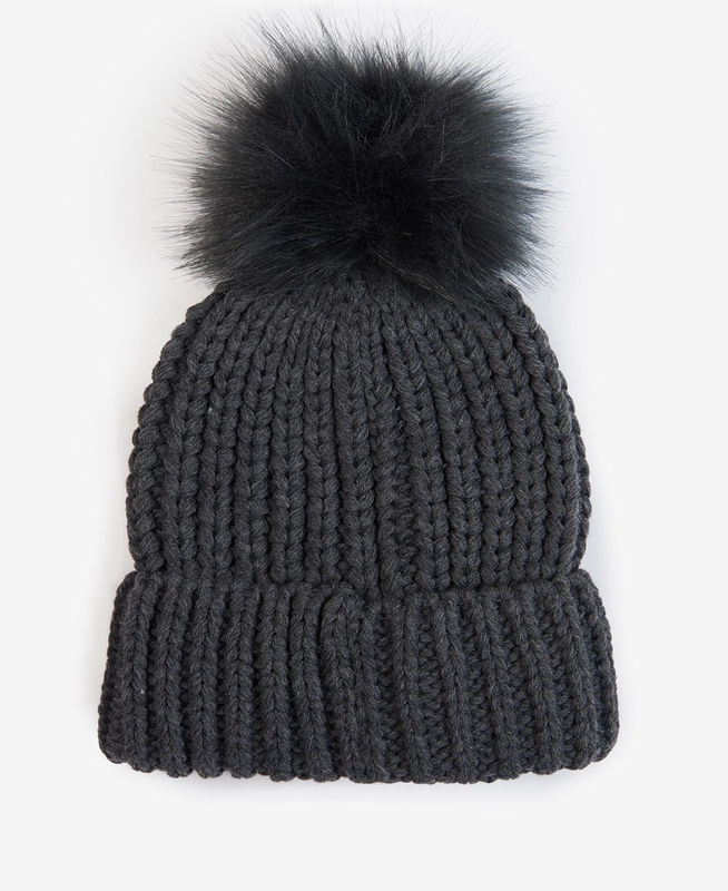 Women's Barbour Saltburn Beanie Hats Black | QSJF-78436