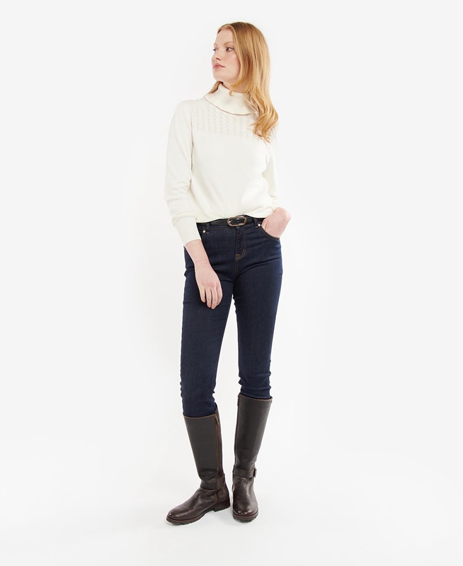 Women's Barbour Scarlet Knit Sweaters White | VESO-42051