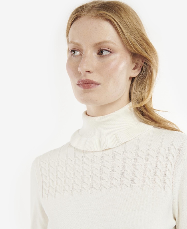 Women's Barbour Scarlet Knit Sweaters White | VESO-42051