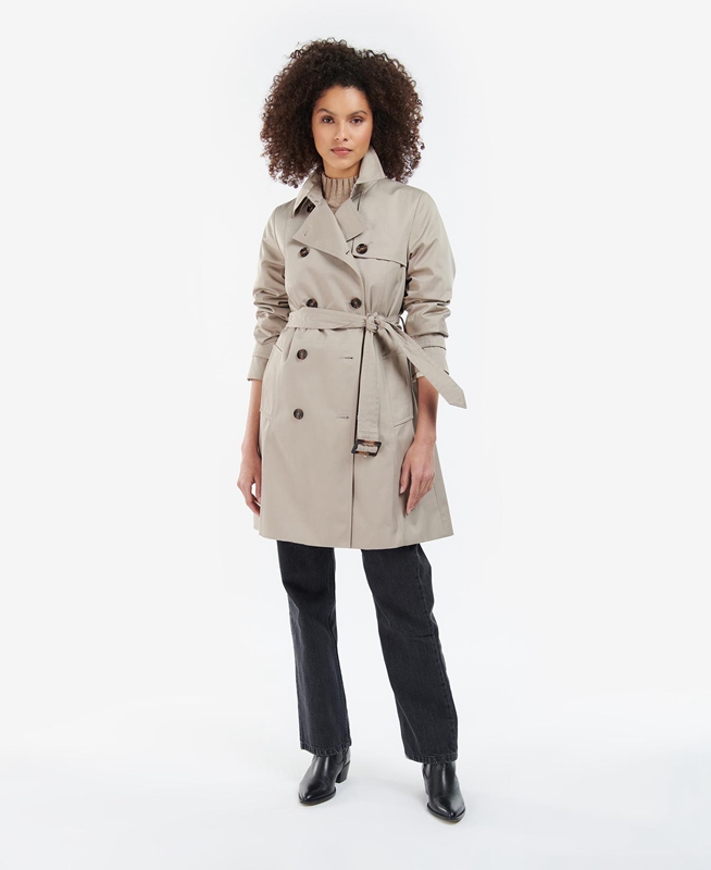 Women's Barbour Short Greta Showerproof Casual Jackets Grey | TGLU-03715