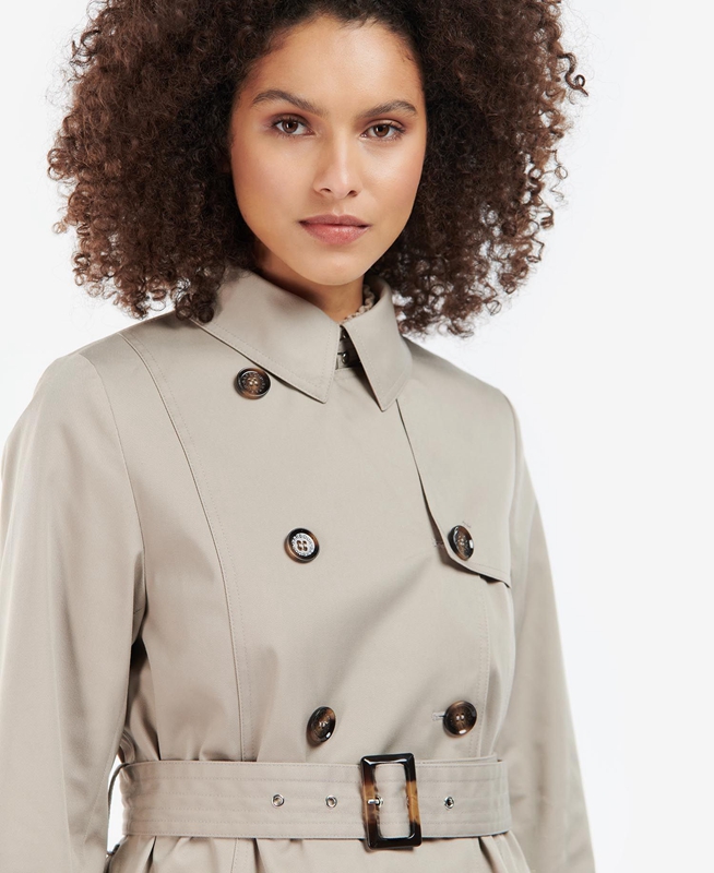 Women's Barbour Short Greta Showerproof Casual Jackets Grey | TGLU-03715