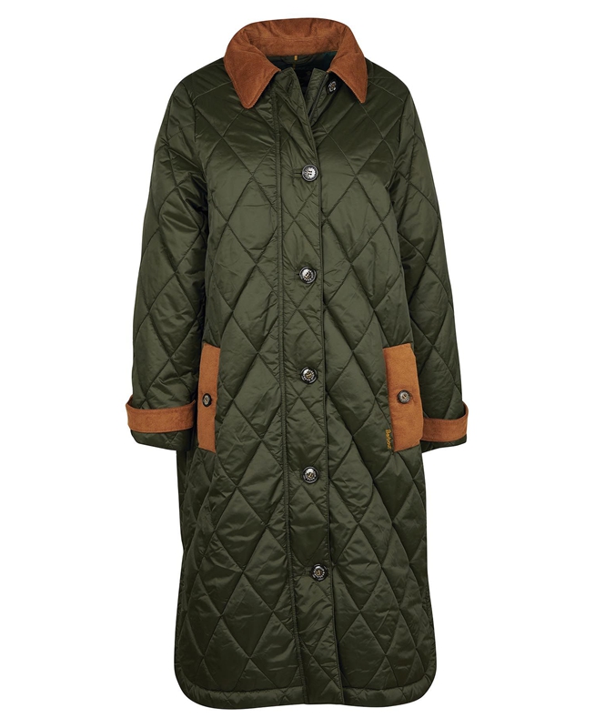 Women's Barbour Silwick Quilted Jackets Olive | VAFJ-16087