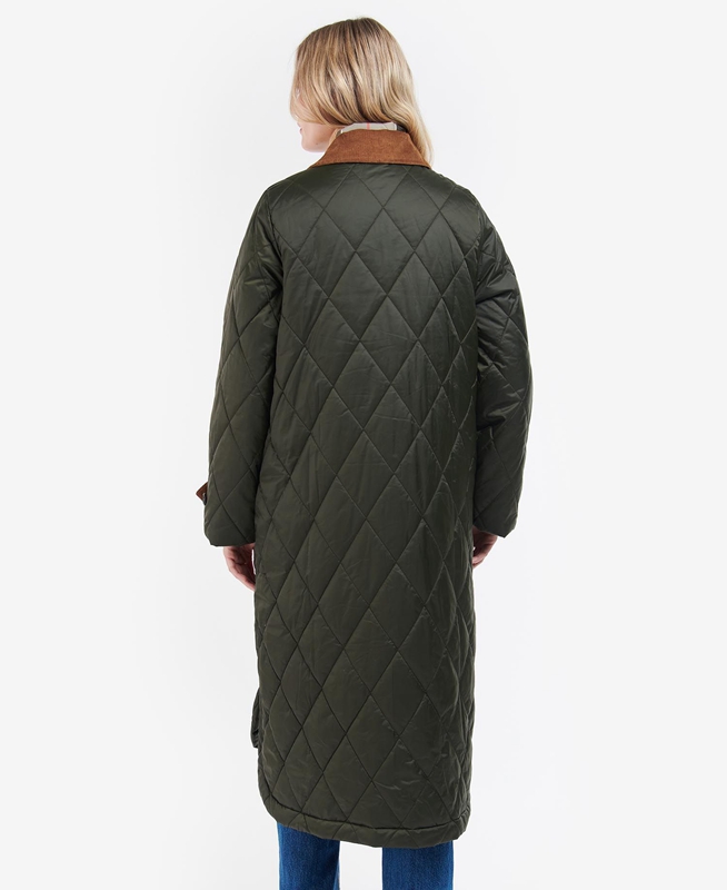 Women's Barbour Silwick Quilted Jackets Olive | VAFJ-16087