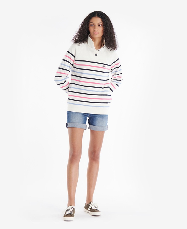 Women's Barbour Spurrey Sweatshirts White | OTFQ-60951