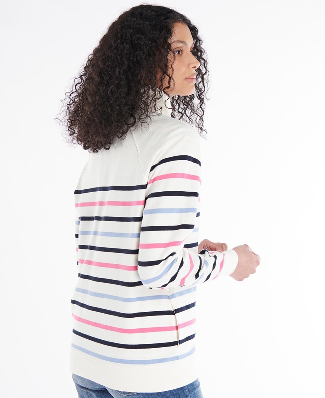 Women's Barbour Spurrey Sweatshirts White | OTFQ-60951