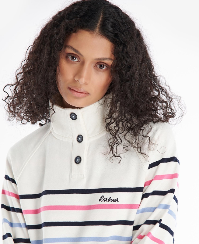 Women's Barbour Spurrey Sweatshirts White | OTFQ-60951