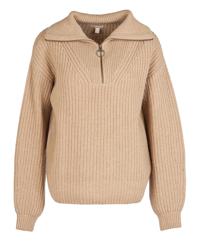 Women's Barbour Stavia Knit Sweaters Beige | LGTO-68730