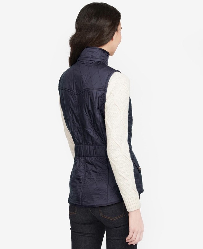 Women's Barbour Weste Cavalry Vest Blue | DBIR-52876