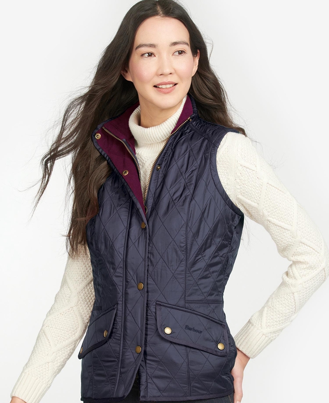 Women\'s Barbour Weste Cavalry Vest Blue | DBIR-52876