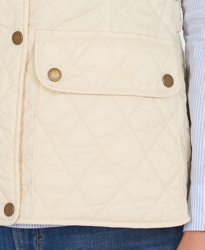Women's Barbour Weste Otterburn Vest Cream | ZFKC-47983