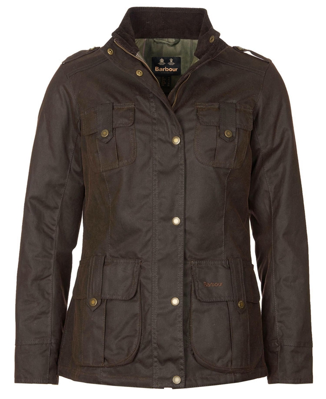 Women's Barbour Winter Defence Waxed Jackets Brown | ISNC-61240