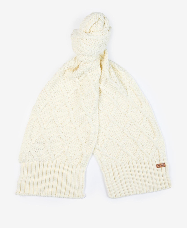 Women's Barbour ridley beanie and scarf Hats Cream | TIYE-34087